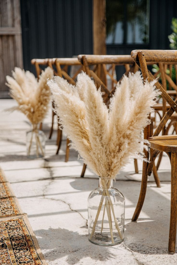 Habillage de l'allée (pampas et vase Dame Jeanne) - pack Bohême