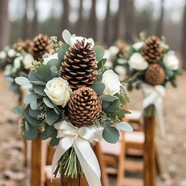 Habillage de l'allée (fleurs de soie et naturelles) - pack Hivernal