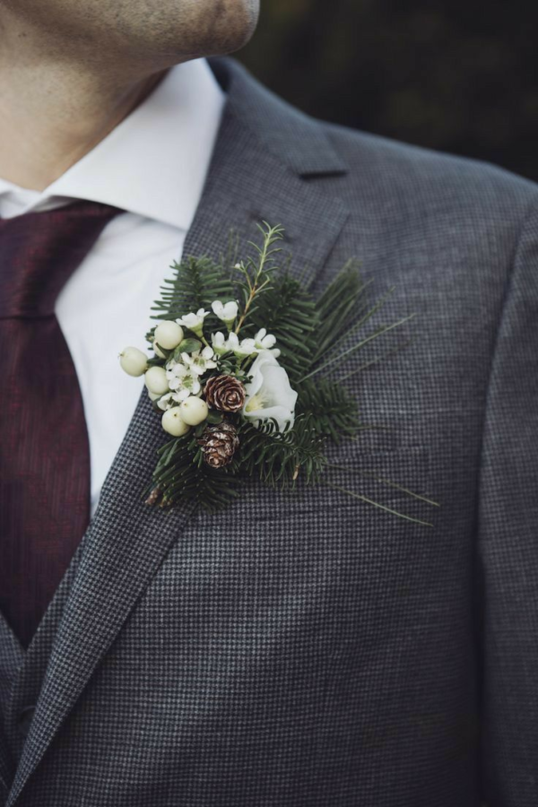 Boutonnière Marié Hivernal