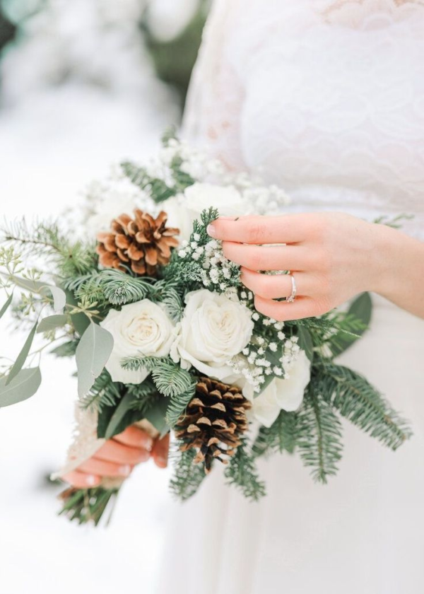 Bouquet de mariée à lancer Hivernal